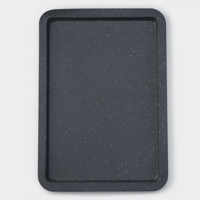 Противень Доляна «Элин Мрамор. Прямоугольник», 48×34×2 см, антипригарное покрытие, цвет серый