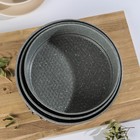 Набор форм для выпечки «Элин Мрамор. Круг», d=22/24/26 см, съёмное дно, антипригарное покрытие, цвет серый - фото 31505506