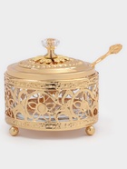 Сахарница «Дарина», 200 мл, 9×10 см, с ложкой, золотистая - Фото 5