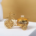 Сахарница «Велосипед», 220 мл, 22×13×13 см, с ложкой, цвет золотой - фото 320545903