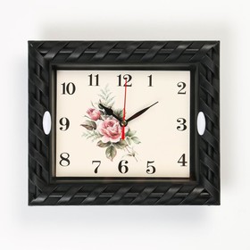 Часы настенные 'Роза', 22.5 х 18.7 см, дискретный ход