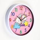 Детские настенные часы "Единорог", дискретный ход, d-30 см - фото 6535760