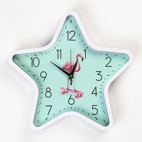 Детские настенные часы "Фламинго", дискретный ход, d-33.5 см
