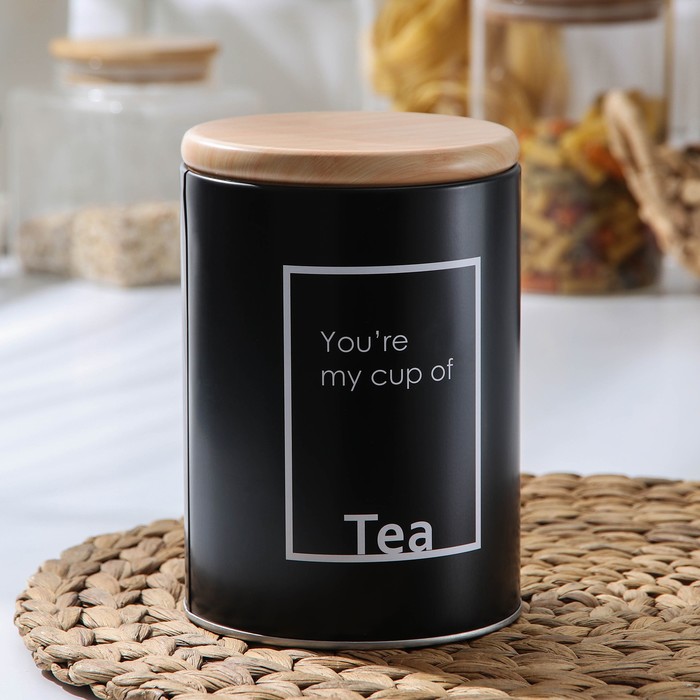 Банка для хранения чая Lifestyle, 11×11×15.5 см, жесть, чёрная - Фото 1