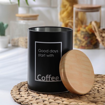 Банка для кофе Lifestyle, 11×15.5 см, жесть, чёрная