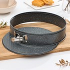 Форма Доляна для выпечки «Элин Мрамор», 28×6.5 см, съёмное дно, антипригарное покрытие, цвет серый - Фото 4