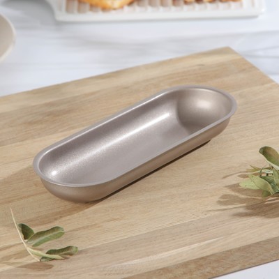 Форма для выпечки «Овал», 19×7×2.5 см, антипригарное покрытие, золотистая