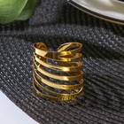 Кольцо для салфетки «Линии», 4×4×4 см, цвет золотой - фото 2689250