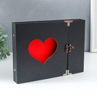 Фотоальбом 30 листов "Красное сердце на чёрном" 19,5х26,5 см - фото 4806523