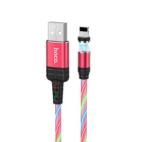 Кабель Hoco U90, Lightning - USB, магнитный разъем, только зарядка, 2 А, 1 м, красный
