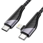 Кабель Hoco U95, Type-C - Type-C/Lightning, на C до 60 Вт, на iP до 20 Вт, 3 А, 1.2 м,черный - фото 51454482 Кабель Hoco U95, Type-C - Type-C/Lightning, на C до 60 Вт, на iP до 20 Вт, 3 А, 1.2 м,черный - фото 51454482