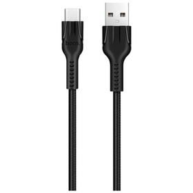 

Кабель Hoco U31, Type-C - USB, 3 А, 1 м, нейлоновая оплетка, черный