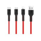 Кабель Hoco U31, microUSB/Lightning/Type-C - USB, 2.4 А, 1.2 м, красный - фото 51454492 Кабель Hoco U31, microUSB/Lightning/Type-C - USB, 2.4 А, 1.2 м, красный - фото 51454492