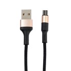 Кабель Hoco X26, microUSB - USB, 2.4 А, 1 м, нейлоновая оплетка, черно-золотистый - Фото 2