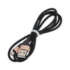 Кабель Hoco X26, microUSB - USB, 2.4 А, 1 м, нейлоновая оплетка, черно-золотистый - Фото 3