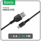 Кабель Hoco X13, microUSB - USB, 2.4 А, 1 м, PVC оплетка, чёрный - Фото 1