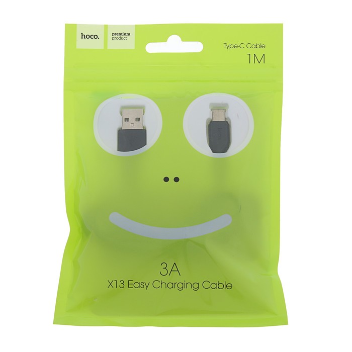 Кабель Hoco X13, Type-C - USB, 3 А, 1 м, PVC оплетка, чёрный - фото 51489830