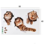 Наклейка 3Д интерьерная Кошки 60*40см - Фото 3