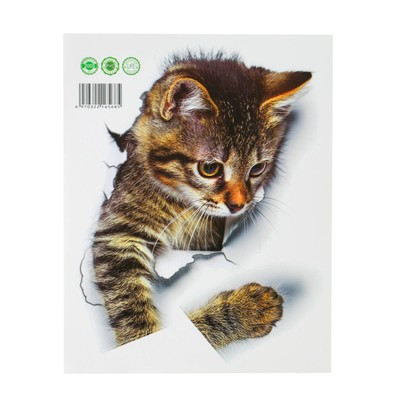 Интерьерная наклейка 3Д TAKE IT EASY «Кошка», на стену, 25×19 см, влагостойкая, ПВХ