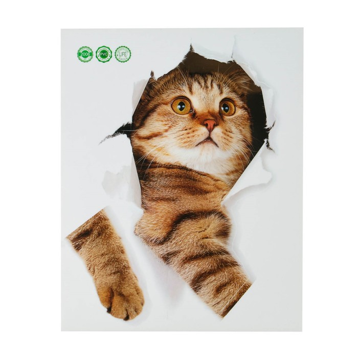 Наклейка 3Д интерьерная Кошка 25*20см - фото 1886765529