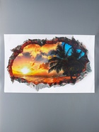 Интерьерная наклейка 3D на стену TAKE IT EASY «Закат на пляже», 90×60 см, декоративная, влагостойкая, ПВХ - Фото 1