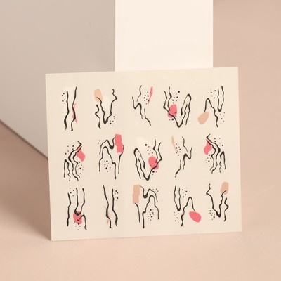 Слайдер - дизайн для ногтей «Нежная абстракция», фасовка 6 шт, разноцветный