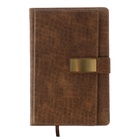 Ежедневник недатированный А5, 140 листов в клетку, с хлястиком, обложка кожзам, МИКС 7345890