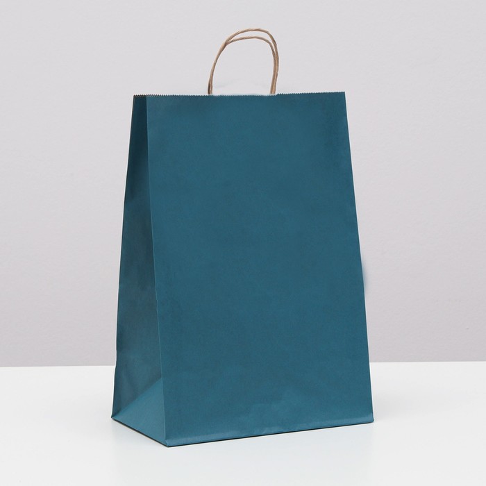 Пакет крафт васильковый, 22×12×32 см - Фото 1