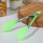 Щипцы кухонные Доляна «Лопатка», 25×5 см, зелёные - Фото 1