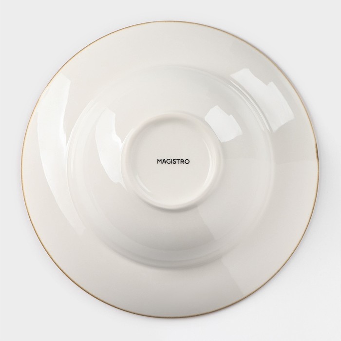 Тарелка фарфоровая для пасты Magistro «Церера», 400 мл, d=19,5 см, цвет оранжевый - фото 1907372302