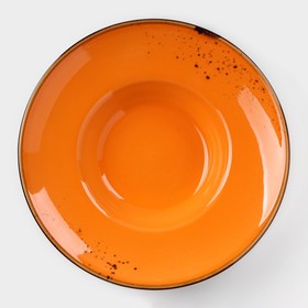Тарелка фарфоровая для пасты Magistro «Церера», 160 мл, d=21 см, цвет оранжевый
