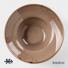 Тарелка для пасты Magistro «Церера», 400 мл, d=19.5 см, фарфор, коричневая - Фото 2