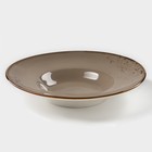Тарелка фарфоровая для пасты Magistro «Церера», 160 мл, d=21 см, цвет коричневый - Фото 2