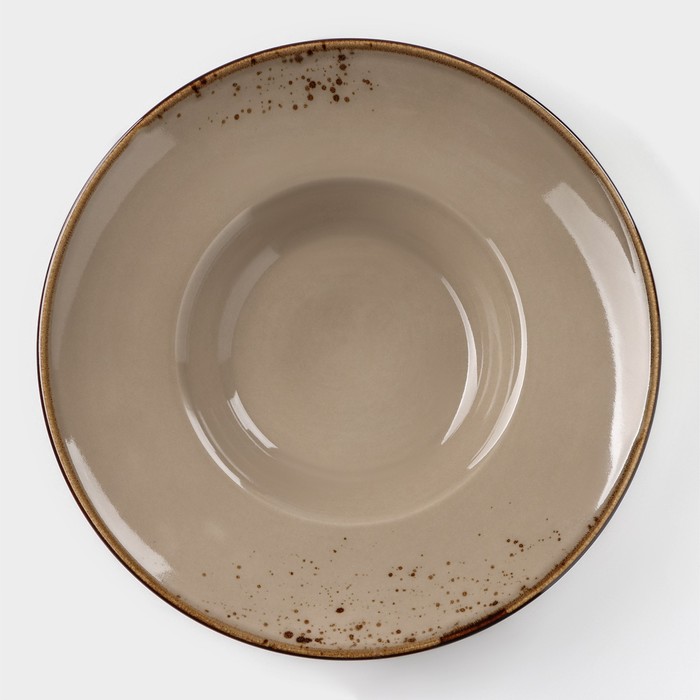 Тарелка фарфоровая для пасты Magistro «Церера», 160 мл, d=21 см, цвет коричневый - Фото 1