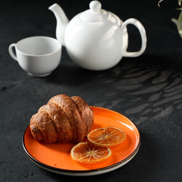 Тарелка Magistro «Церера», d=20 см, фарфор, оранжевая - фото 114050999