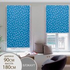 Штора рулонная «Пёрышки», блэкаут, 90×180 см, голубая - Фото 1