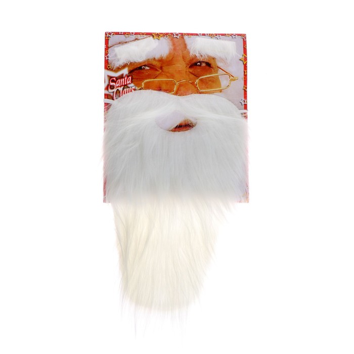 Карнавальная борода «Дед Мороз» с бровями - Фото 1