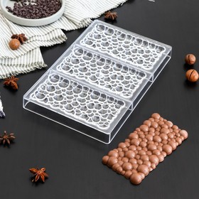 Форма для шоколада и конфет KONFINETTA «Воздушный», 3 ячейки, 27,5×17,5×2,5 см, ячейка 15,3×7,5×0,8 см