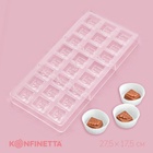 Форма для конфет и шоколада KONFINETTA «Ягодный лист», 27.5×17.5×2.5 см, 24 ячейки 2.7×2.5×1.2 см, прозрачная - Фото 1