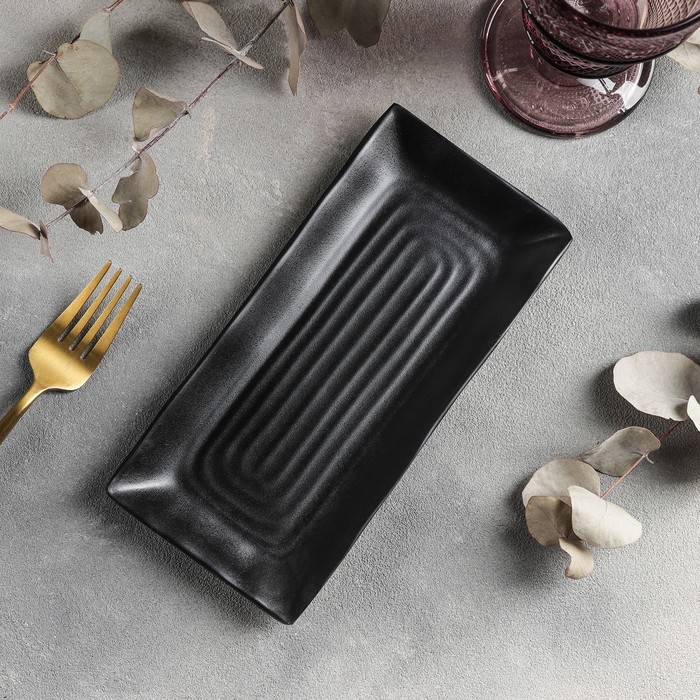 Блюдо «Чёрный Восток», 21.2×10×1.5 см, чёрное - Фото 1