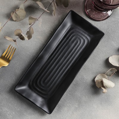 Блюдо для подачи «Чёрный Восток», 26×11.3×1.5 см, пластик, чёрное