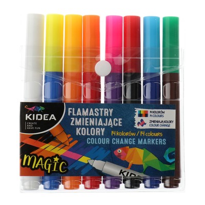 Фломастеры «Магические», 7 цветов + 1 фломастер меняющий цвет, вентилируемый колпачок