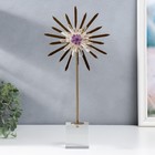 Сувенир интерьерный стекло, кварц "Солнечный цветок из горного хрусталя" 42х8х20 см - фото 2089527