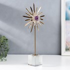 Сувенир интерьерный стекло, кварц "Солнечный цветок из горного хрусталя" 42х8х20 см - фото 6536861
