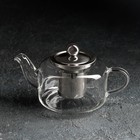 Чайник стеклянный заварочный с металлическим ситом «Калиопа» 350 мл, - фото 4822393