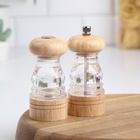 Набор мельниц для соли и перца Доляна, 2 предмета: 10.5×5 см, 11.5×5 см, прозрачный - Фото 14