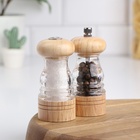 Набор мельниц для соли и перца Доляна, 2 предмета: 10.5×5 см, 11.5×5 см, прозрачный - Фото 18