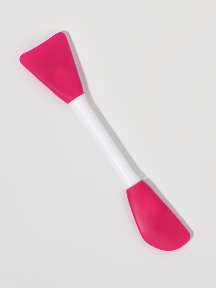 Кисть для масок, двусторонняя, силиконовая, 14.8 см, цвет розовый - Фото 1