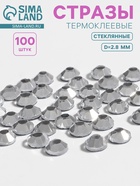 Стразы термоклеевые «Круг», стеклянные, d=2.8 мм, 100 шт., цвет серебряный - Фото 1