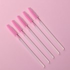 Набор щёточек для бровей и ресниц, силиконовые, 10,5 см, 5 шт, цвет прозрачный/МИКС - фото 24646951